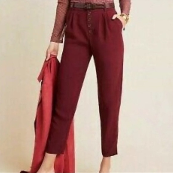 Anthropologie Pants - Anthropologie Burgundy Button pants